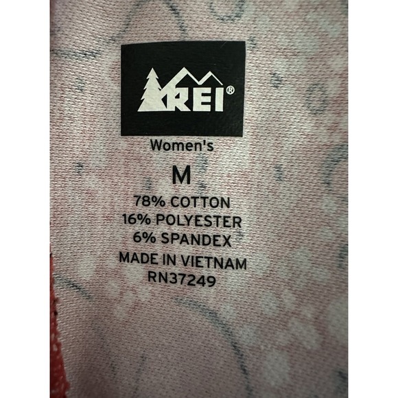 REI Women's Red Floral 3/4 Sleeve Button Front Casual Dress Size M Cotton Blend - Picture 8 of 8